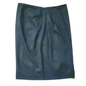 Maxmara black linen gathered skirt
